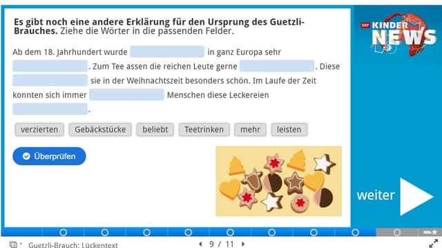 Screenshot einer Quiz-Frage