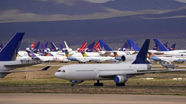 Plane parked in the United States.