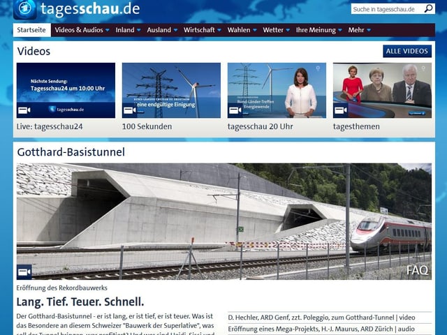 Screenshot von ard.de