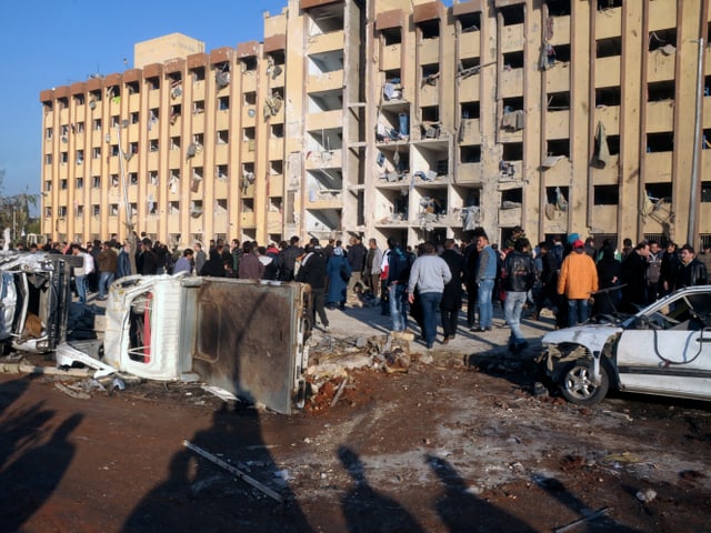 Die zerstörte Universität von Aleppo.