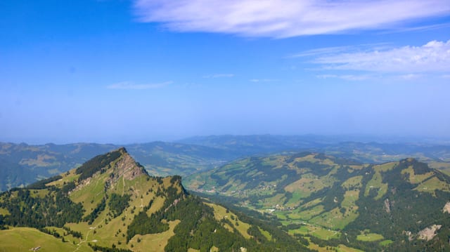 Blick aus dem Helikopter über der Schwägalp