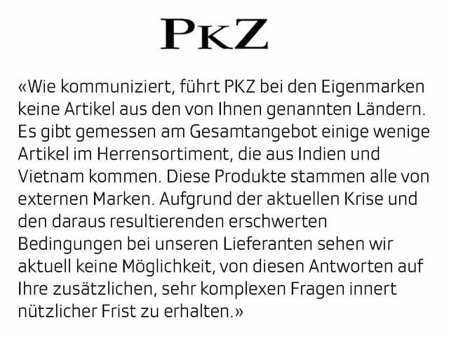 PKZ Antwort