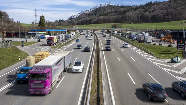 Totale auf die Autobahn A1 beim Grauholz.