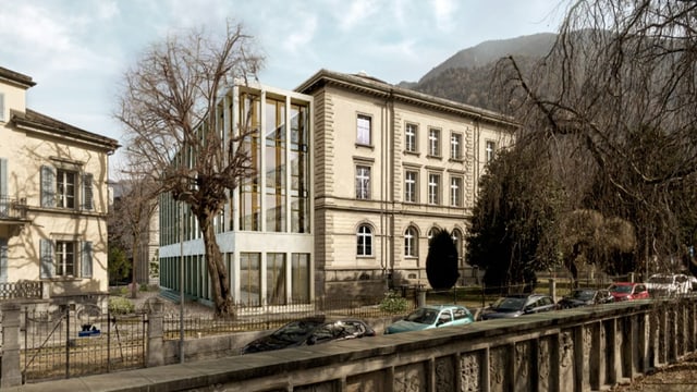 Staatsgebäude Chur mit geplantem Anbau