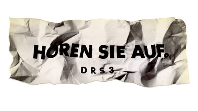 Der DRS 3-Slogan 1993: «Radio hören macht Lärm». Der Slogan aus dem Jahr 1993.