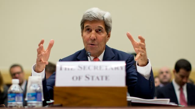 US-Aussenminister John Kerry vor der Abstimmung vor dem zuständigen Ausschuss des Senats. 