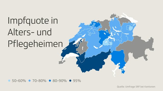 Grafik zu den Unterschieden zwischen den Kantonen bei der Impfquote.