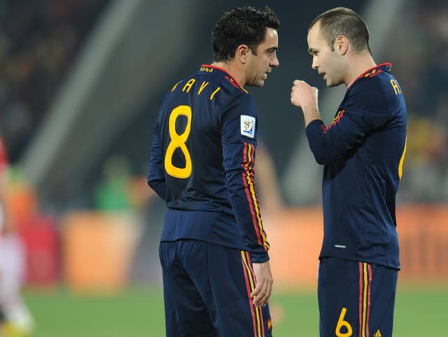 Xavi und Andres Iniesta im Gespräch