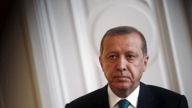 Aufnahme von Erdogan, Kopf und Schultern.