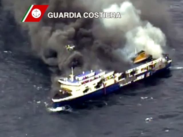 Auf der «Norman Atlantic» ist am Sonntag Feuer ausgebrochen