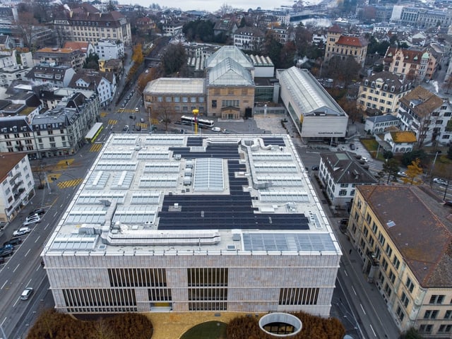 Bird's-eye view of the Kunsthaus extension