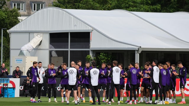 Die Deutsche Nationalmannschaft beim Training.