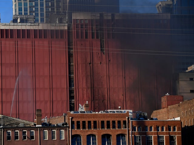 You can see a column of smoke in Nashville.