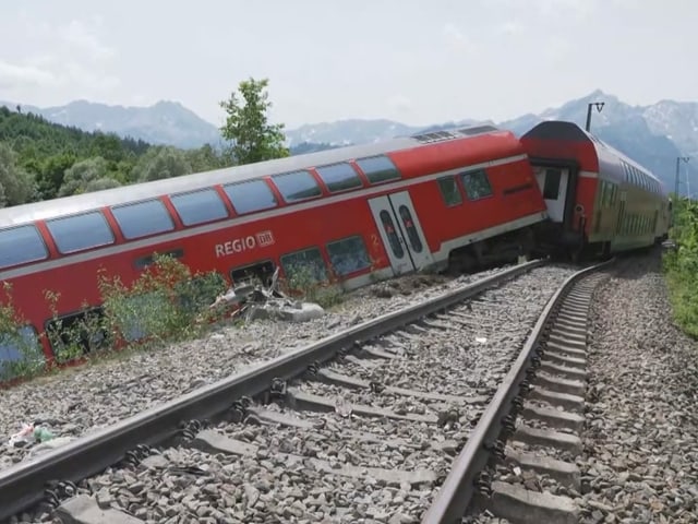 Derailed train.