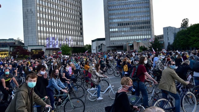 Bicycle rally protest in Ljubljana