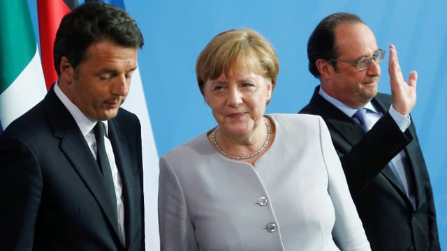 Renzi, Merkel und Hollande.