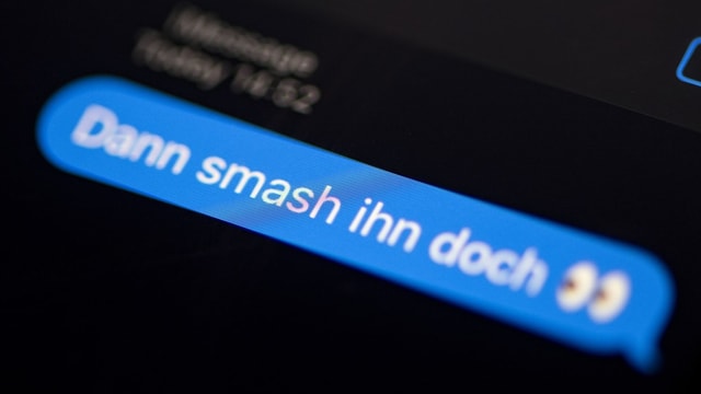 Eine Nachricht auf dem Smartphone. Geschrieben steht: «Dann smash ihn doch.»