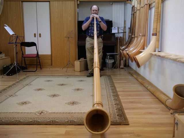 Beat Huber am Alphorn