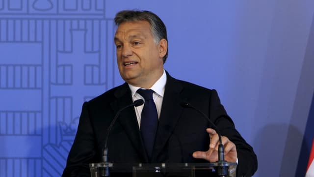 Der ungarische Premier Viktor Orban hält eine Rede