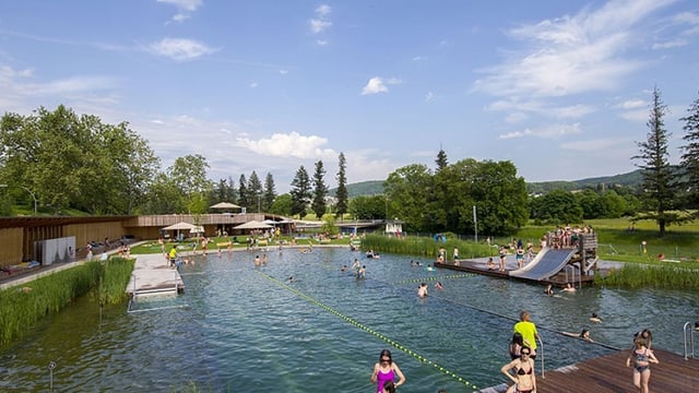 Blick auf das bad in Riehen.