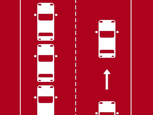 The graph shows how cars pass through the right lane