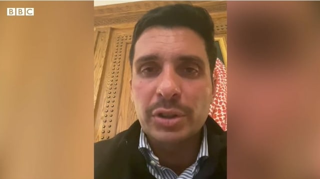 Prince Hamsa bin Hussein of Jordan in a video message