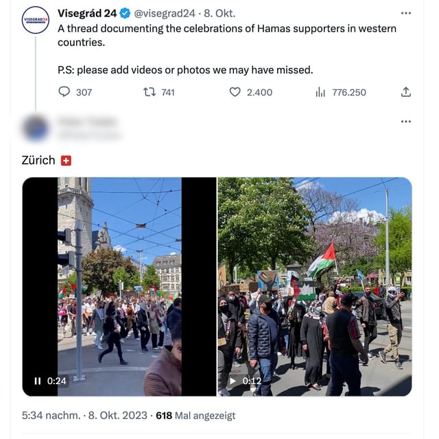 Aufruf auf X, Videos von Demonstrationen zu posten.