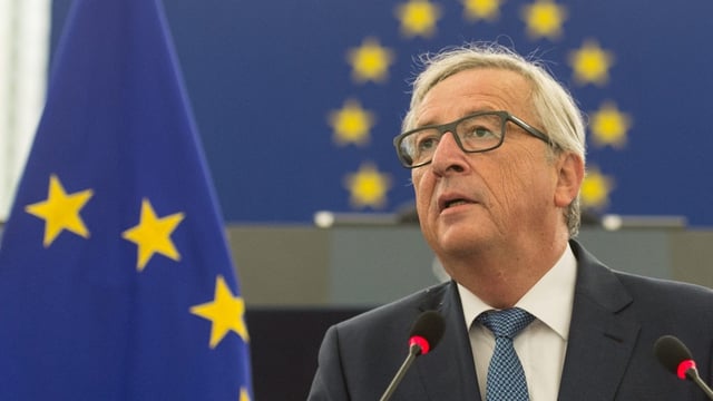 Juncker während seiner Rede. 