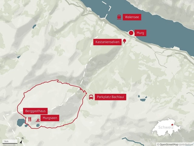 Karte der Murgsee-Wanderung.