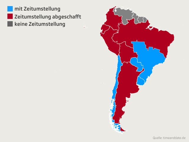 Eingefärbtes Südamerika.