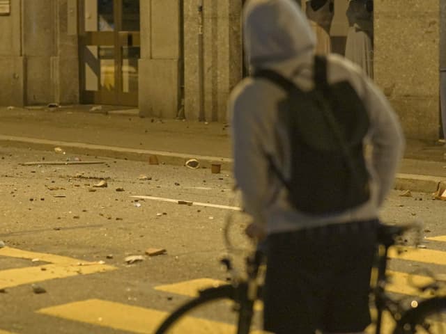 Stones and broken glass on the street