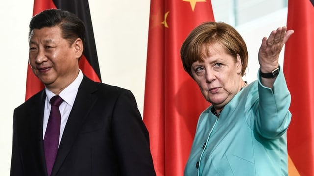 Merkel with President Xi of China