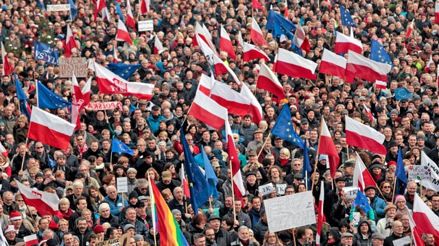 Proteste gegen die Regierung in Poznan 