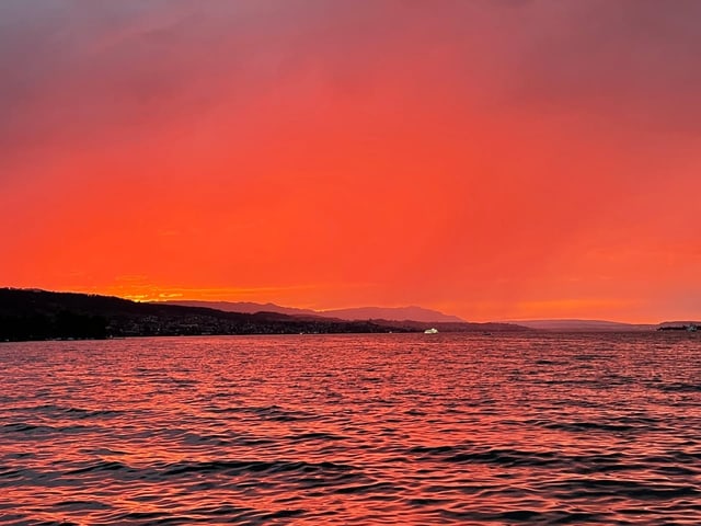 Abendrot über dem Zürichsee