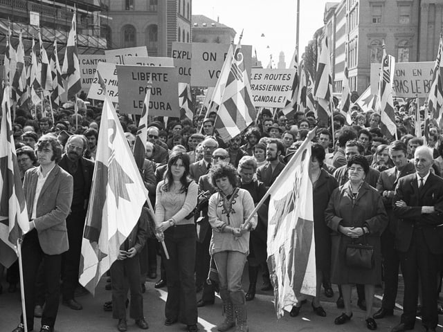 Demonstration für einen Kanton Jura in Bern.