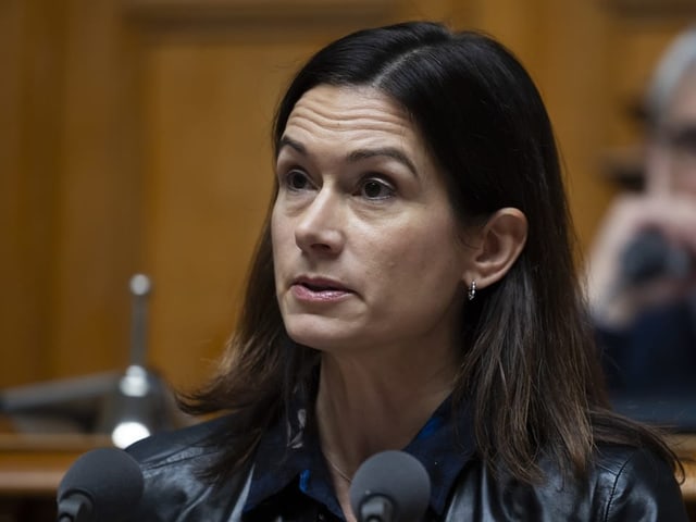 Maja Riniker spricht im Parlament.