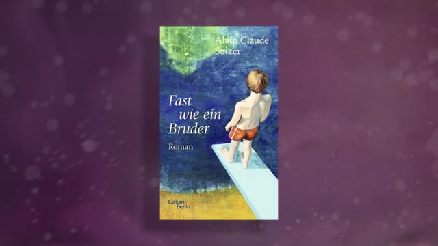 Buchcover von 'Fast wie ein Bruder' mit Junge auf Sprungbrett.