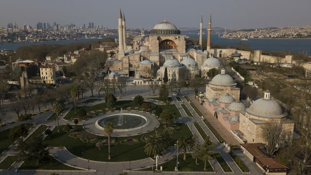 Luftaufnahme der Hagia Sophia.