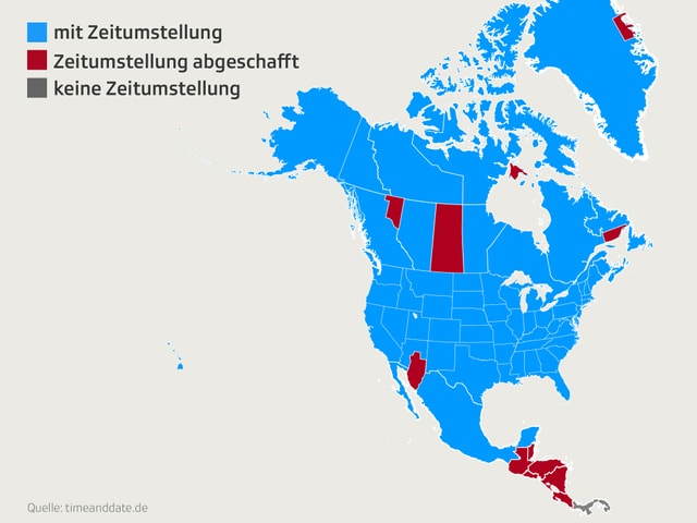 Nordamerika, Kanada und Mittelamerika.