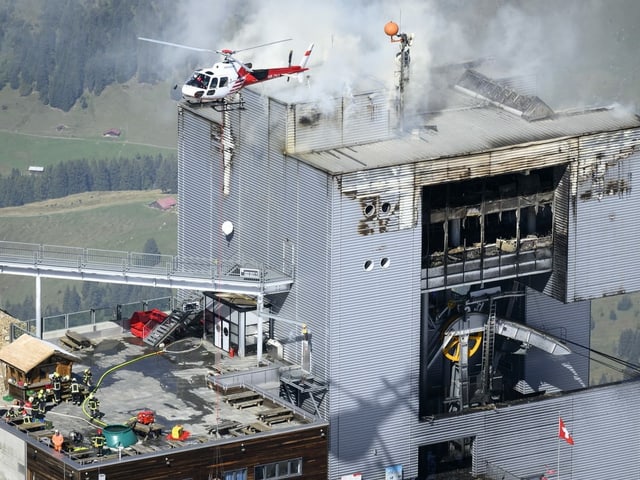 Bergstation Löscharbeiten