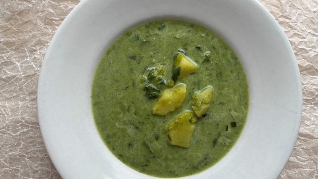 Grüne Kartoffelsuppe.