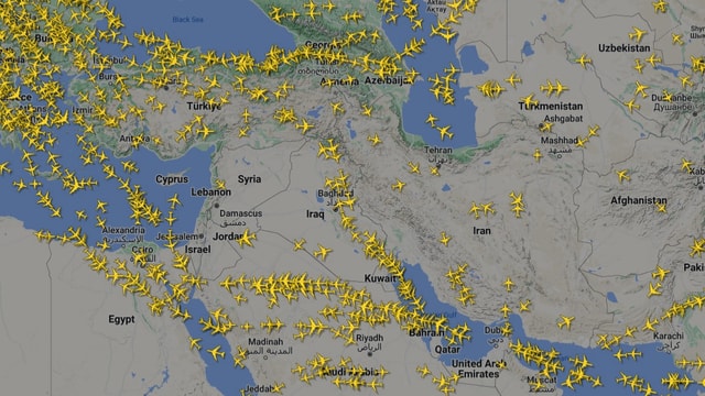 Flugradarbild für die Region im Nahen Osten.