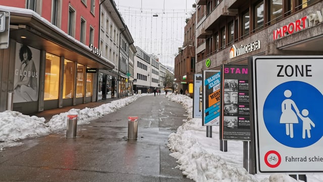 Leere Badener Altstadt.