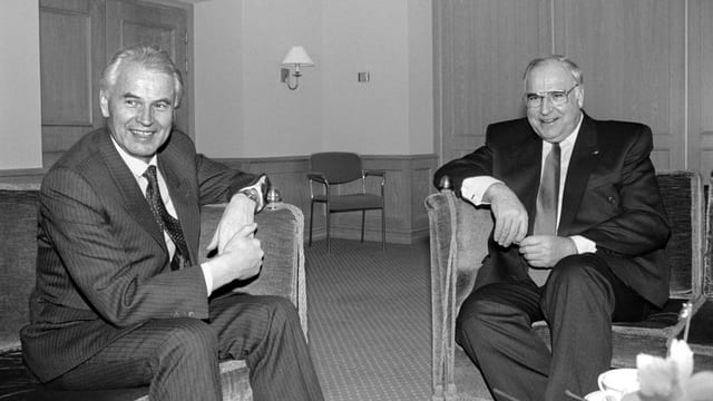 Hans Modrow und Helmut Kohl.