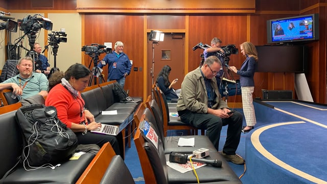 Medienzimmer im Weissen Haus.