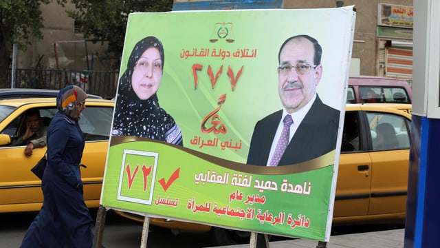 Plakat mit Maliki und einer Frau.