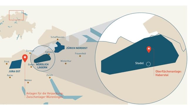 Kartenausschnitt Nordschweiz mit Nördlich Lägern