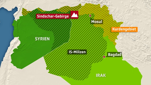 Karte der umkämpften Gebiete im Nordirak