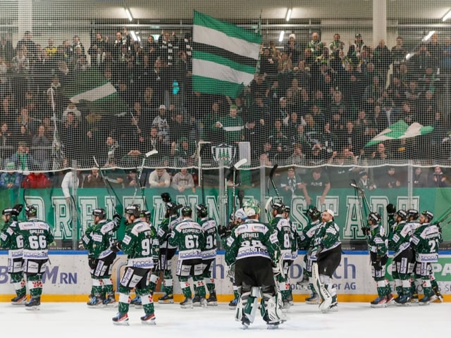 Jubelnde Eishockeyspieler