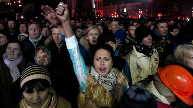 Der Maidan am Abend nach der Einigung